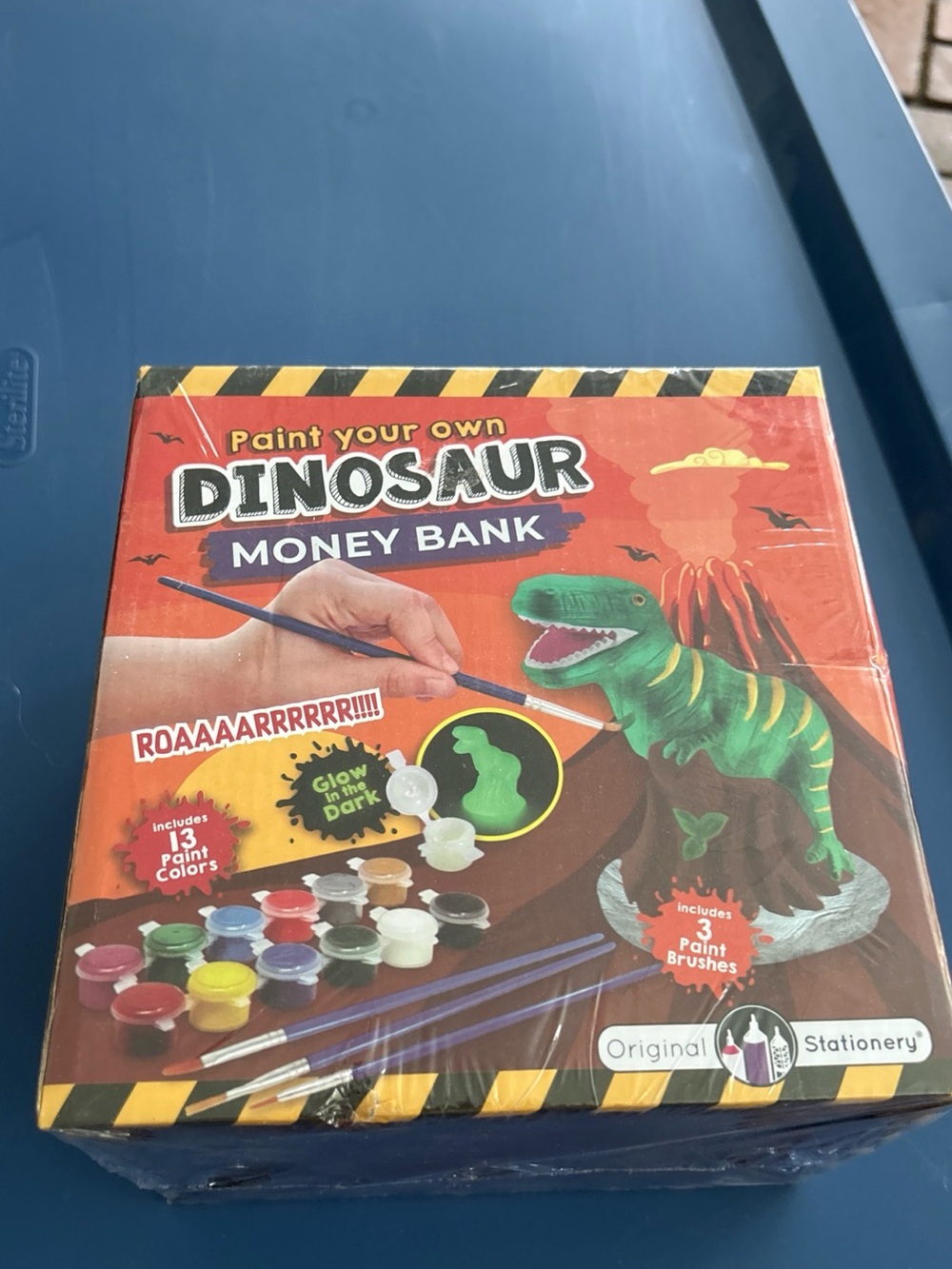Paint Your Own Dinosaur Money Bank - Green